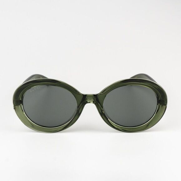SALE! NEW Gucci GG1722SA 005 Transparent Green Smoke Grey Unisex Oval Sunglasses main image 10